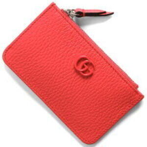 Gucci Fragment Case Card Wallet Double GG Coral Pink